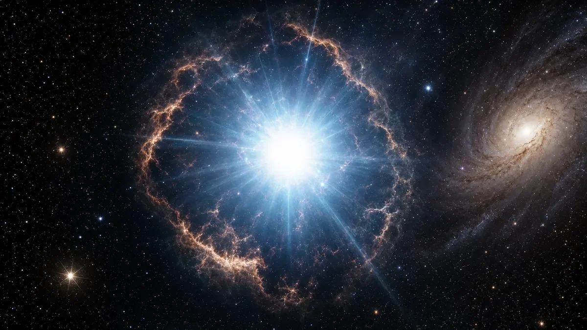 Una supernova brillante in una galassia a spirale